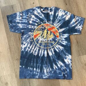 Yellowstone Tie-Dye Graphic Tee - Blue